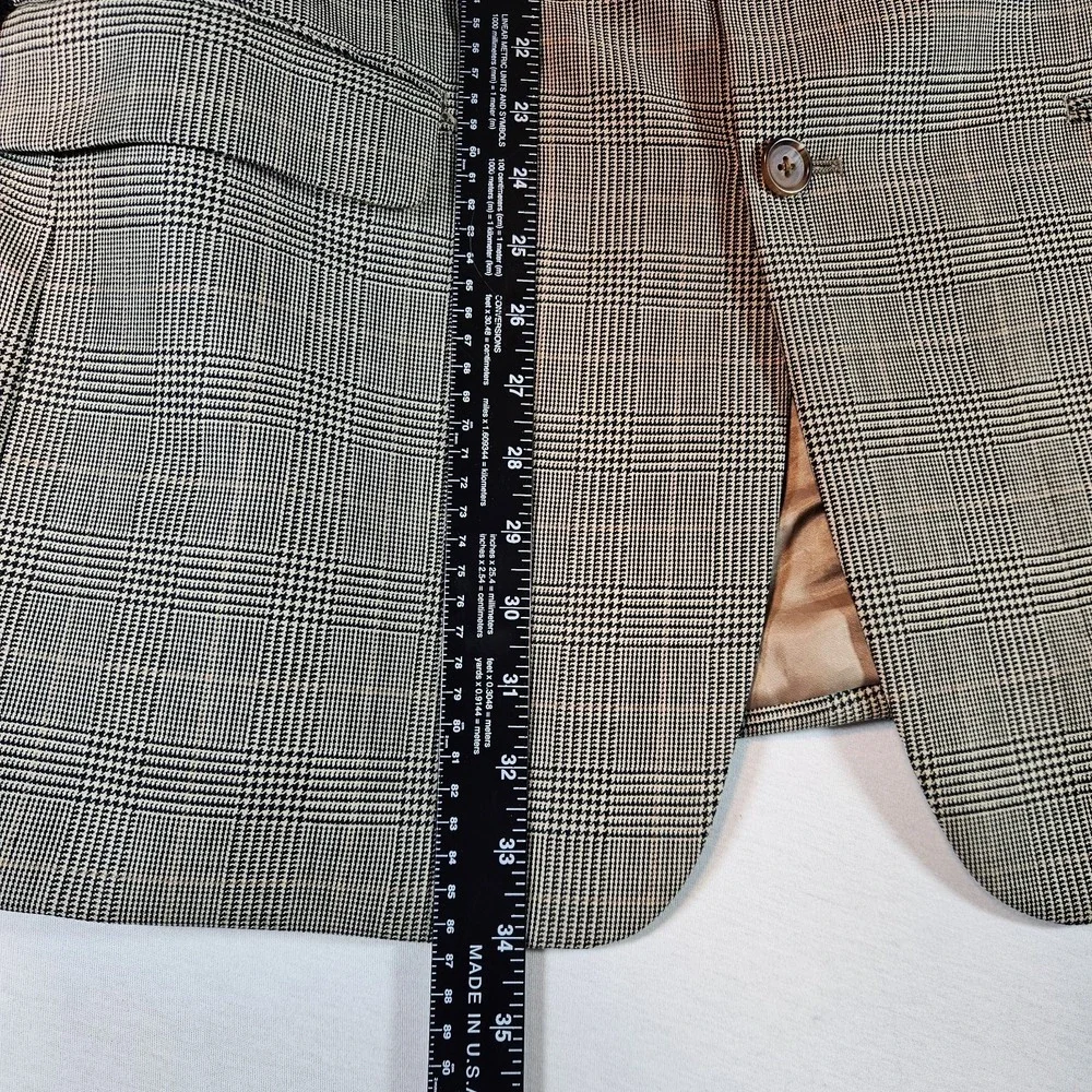 Lauren Ralph Lauren Blazer Men's 44L Glen Check‎ Plaid Wool Sport Coat Academia